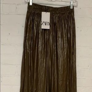 Zara wide leg faux leather like pants